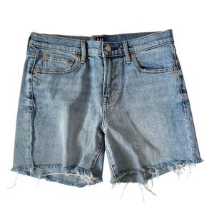 GAP Mid-Rise Relaxed Fit Denim Jorts Blue 28 5” Inseam